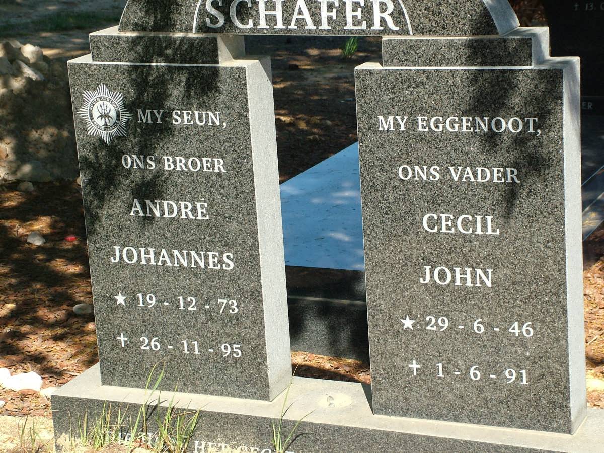 SCHAFER Cecil John 1946-1991 :: SCHAFER Andre Johannes 1973-1995