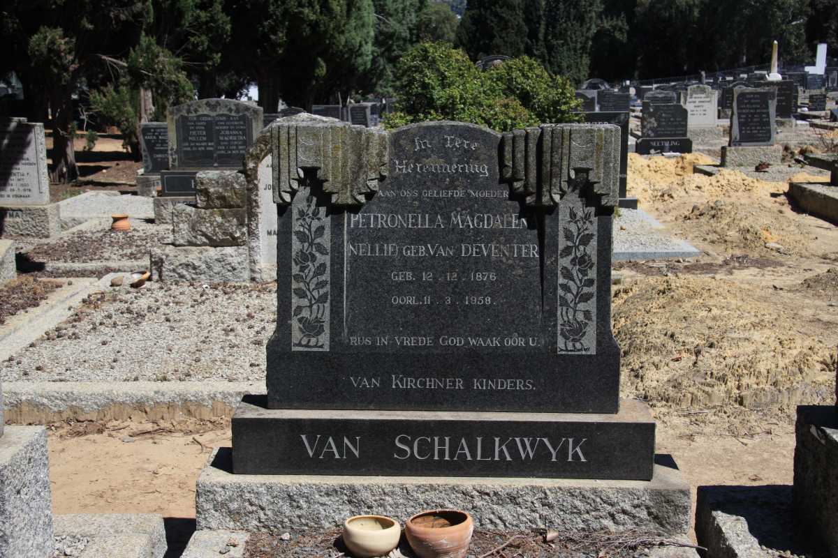 SCHALKWYK Petronella Magdalena, van nee VAN DEVENTER 1876-1958