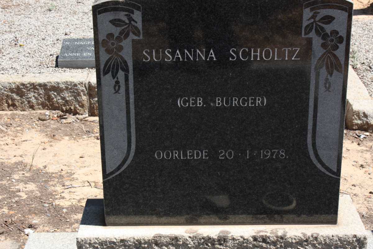 SCHOLTZ Susanna nee BURGER -1978