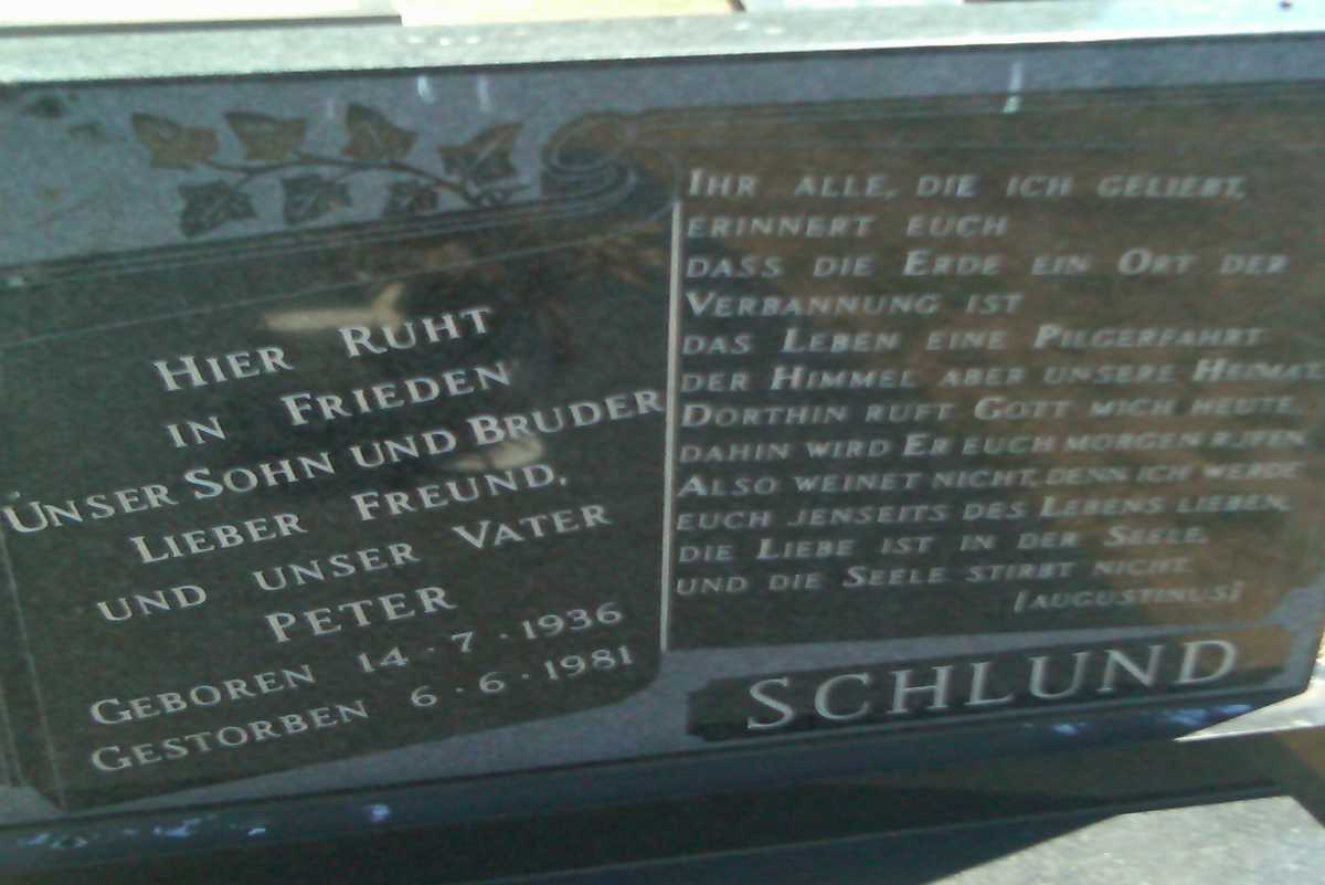 SCHLUND Peter 1936-1981
