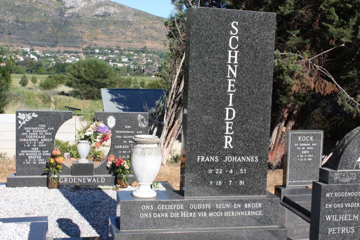 SCHNEIDER Frans Johannes 1953-1981