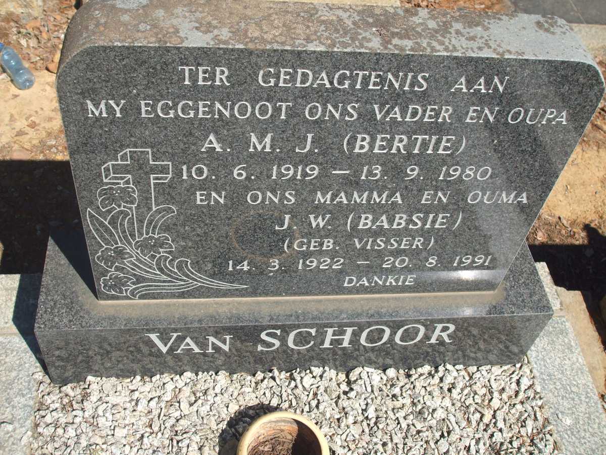 SCHOOR A.M.J., van 1919-1980 & J.W. VISSER 1922-1991