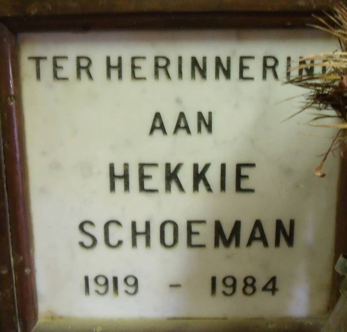 SCHOEMAN Hekkie 1919-1984