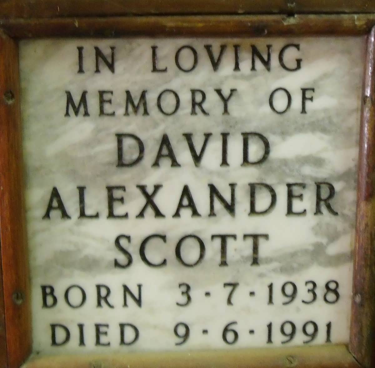 SCOTT David Alexander 1938-1991