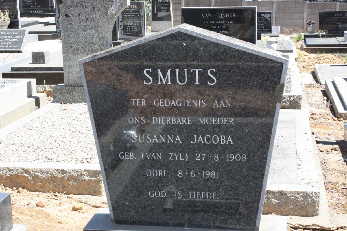 SMUTS Susanna Jacoba nee VAN ZYL 1908-1981