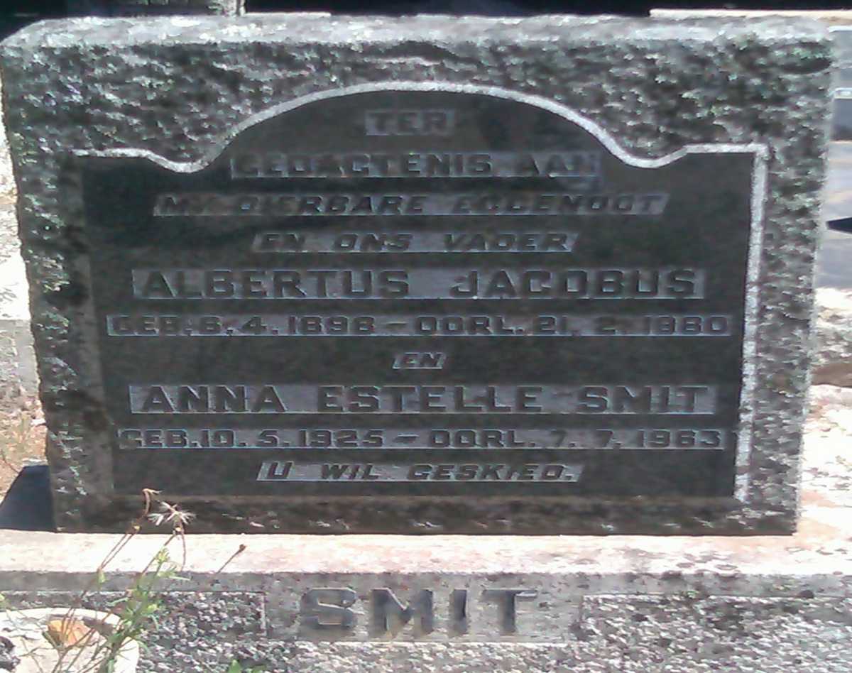SMIT Albertus Jacobus 1888-19?0 :: SMIT Anna Estelle 1925-1963