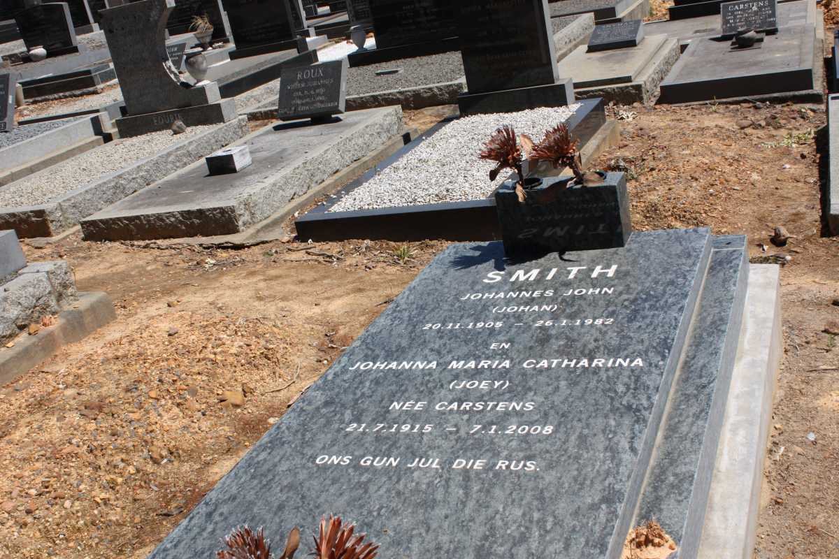 SMITH Johannes John 1905-1982 & Johanna Maria Catharina CARSTENS 1915-2008