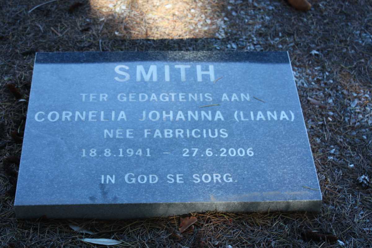 SMITH Cornelia Johanna nee FABRICIUS 1941-2006