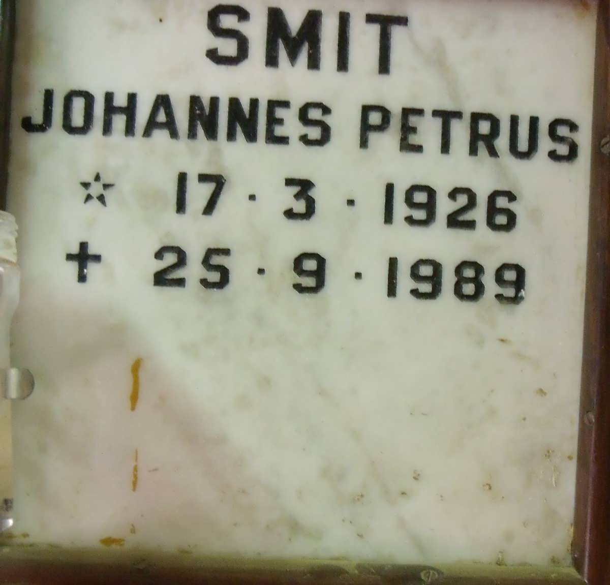 SMIT Johannes Petrus 1926-1989