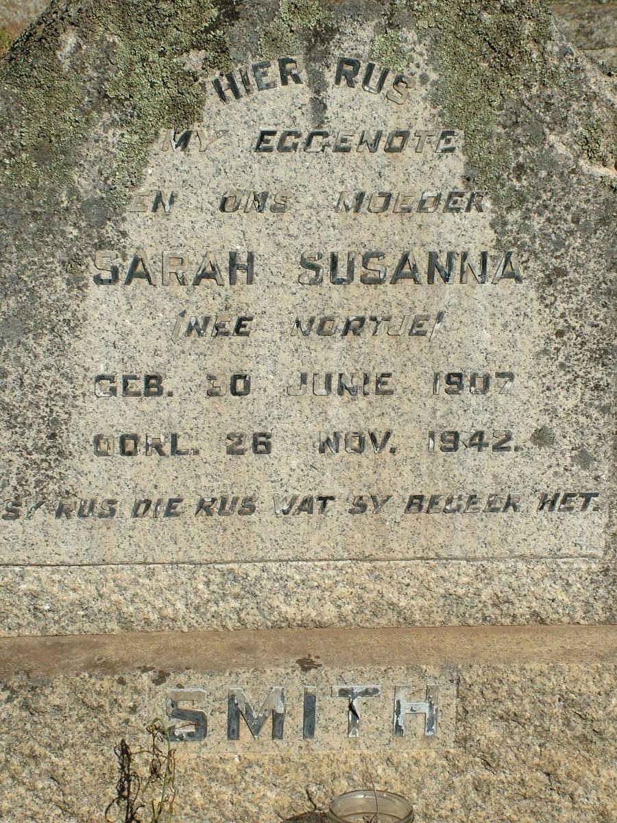 SMITH Sarah Susanna NORTJE 1907-1942
