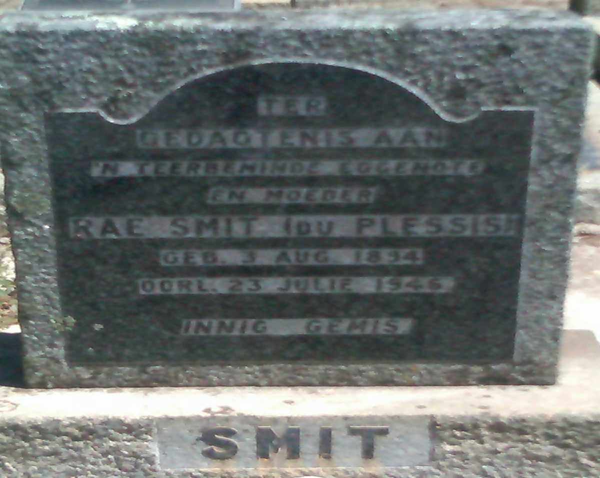SMIT Rae nee DU PLESSIS 18?4-1946