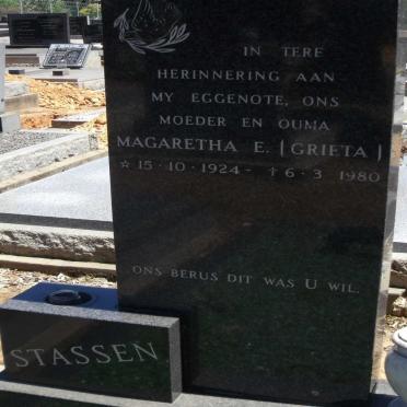 STASSEN Magaretha E. 1924-1980