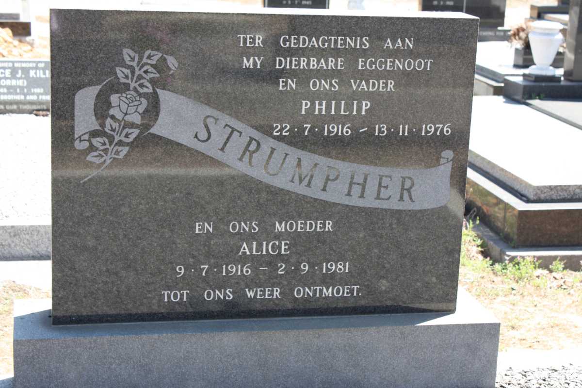 STRUMPHER Philip 1916-1976 & Alice 1916-1981