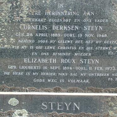 STEYN Cornelis Derksen 1889-1948 & Elizabeth Roux JOUBERT 1894-1973