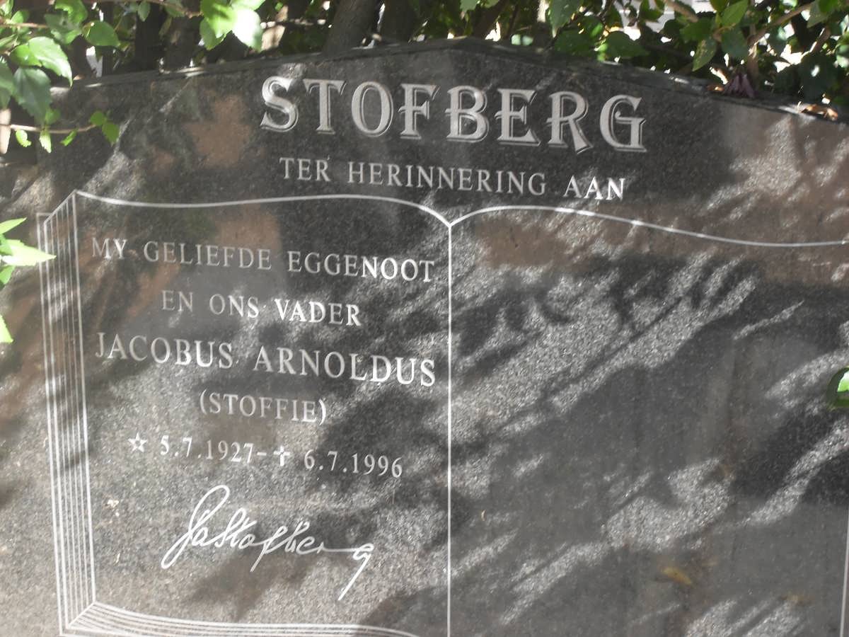 STOFBERG Jacobus Arnoldus 1927-1996