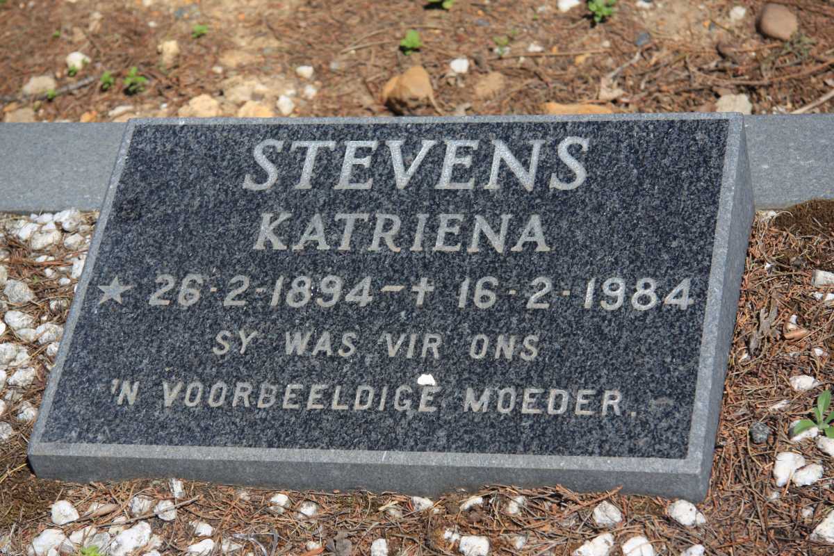 STEVENS Katriena 1894-1984