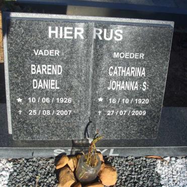 STEYL Barend Daniel 1926-2007 & Catharina Johanna S. 1920-2009