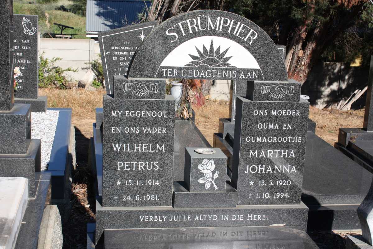 STRUMPHER Wilhelm Petrus 1914-1981 & Martha Johanna 1920-1994