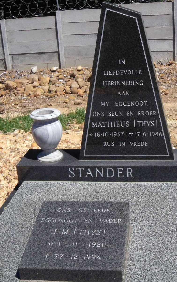 STANDER Mattheus 1957-1986 :: STANDER J.M. 1921-1994