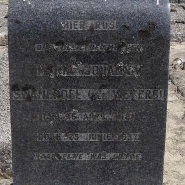 SWANEPOEL Maria Johanna nee WEYERS 1881-1937