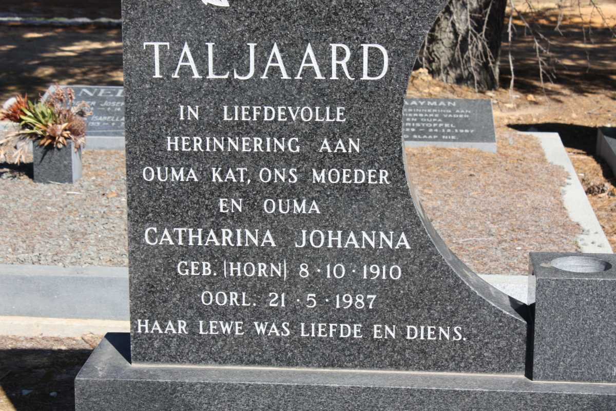 TALJAARD Catharina Johanna nee HORN 1910-1987