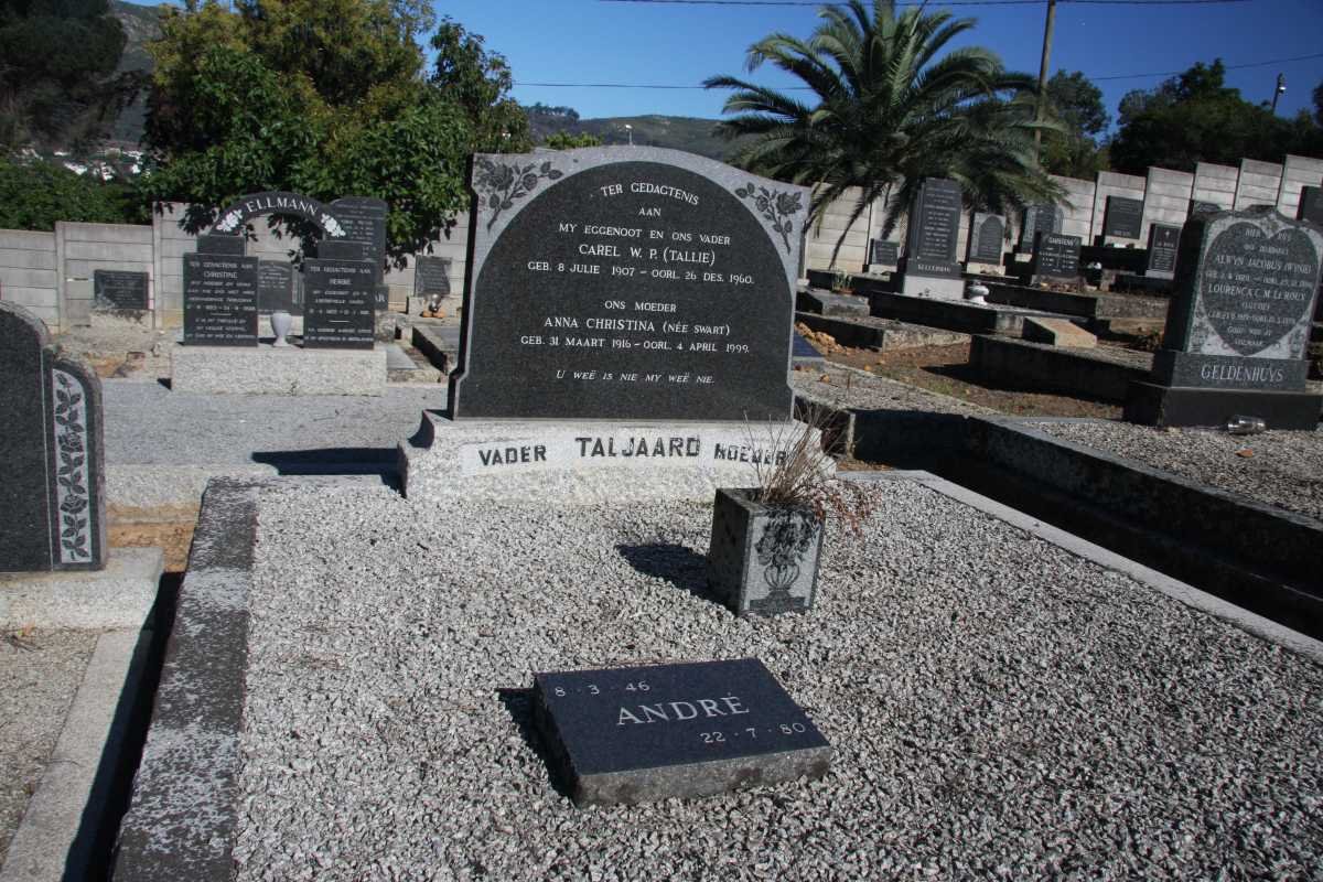 TALJAARD Carel W.P. 1907-1960 &amp; Anna Christina SWART 1916-1999 :: TALJAARD André 1946-1980