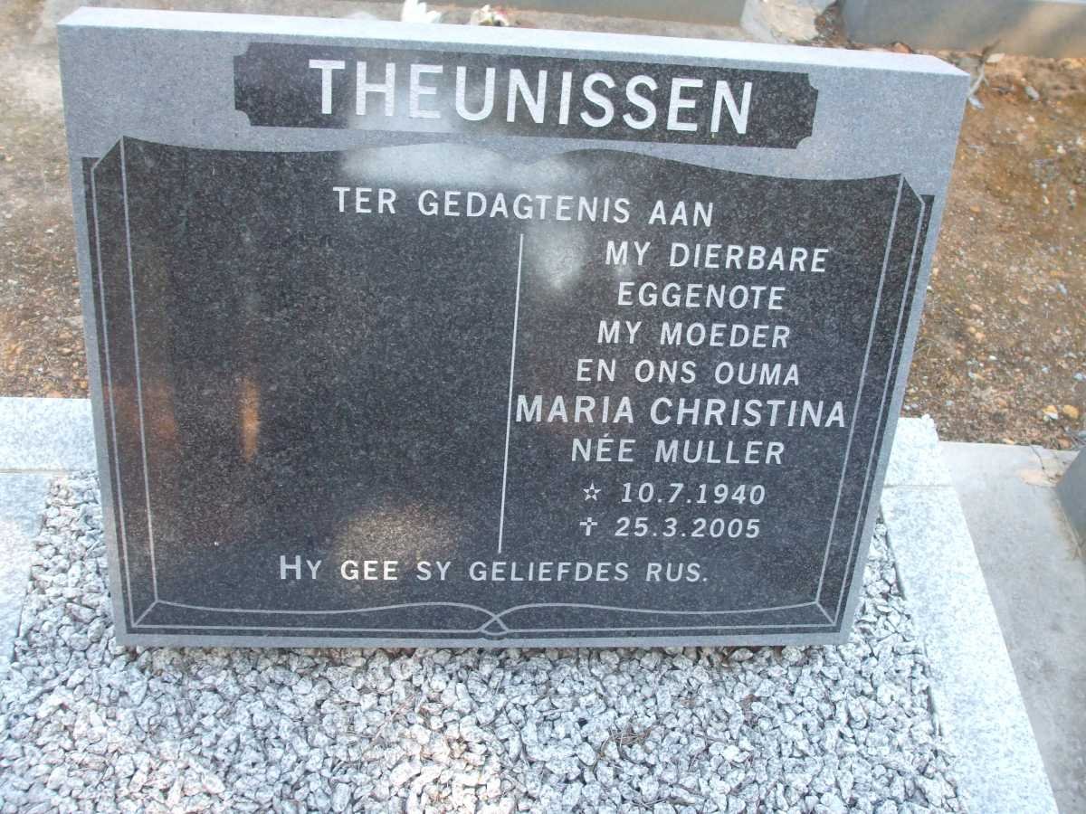 THEUNISSEN Maria Christina nee MULLER 1940-2005