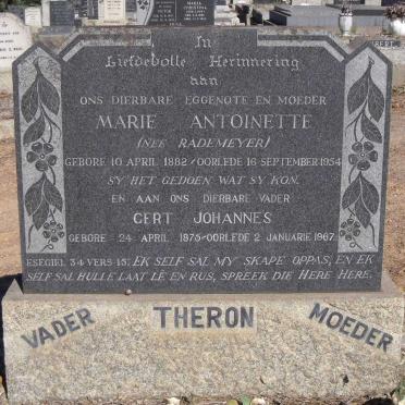 THERON Gert Johannes 1875-1967 &amp; Marie Antoinette RADEMEYER 1882-1954