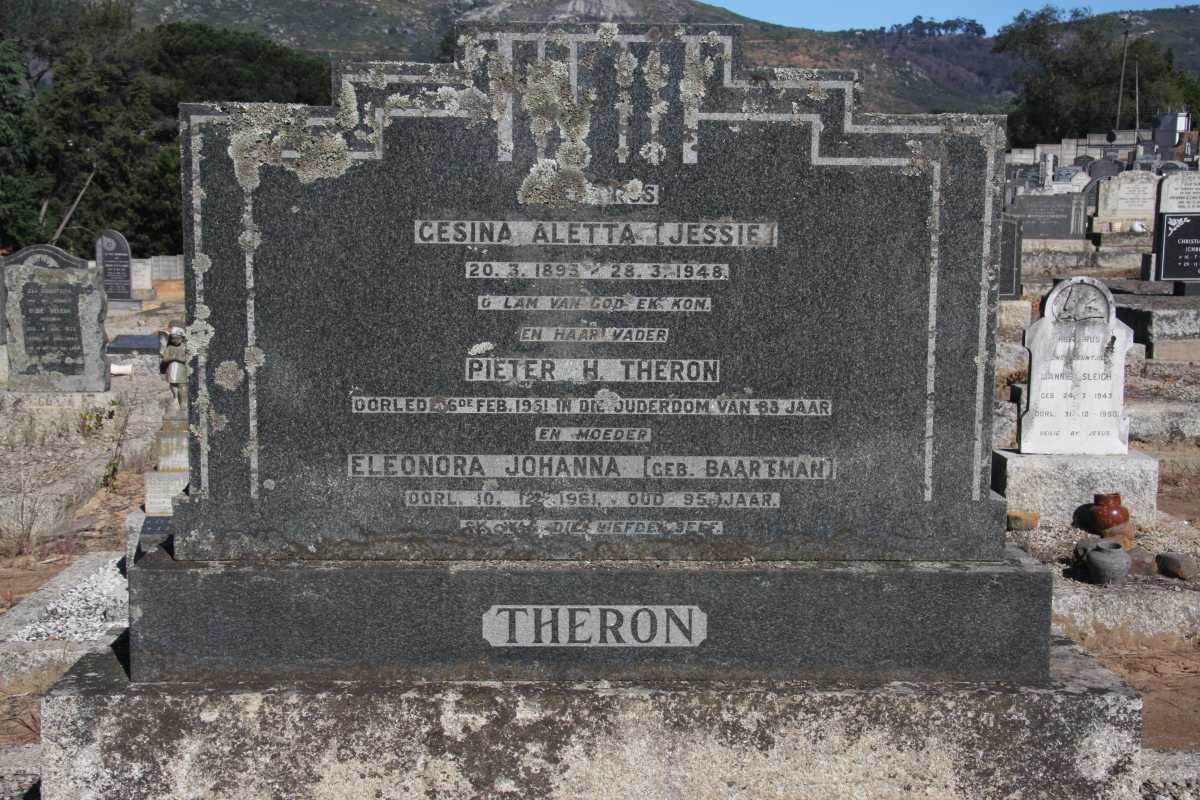 THERON Pieter H. -1951 &amp; Eleonora Johanna BAARTMAN -1961 :: THERON Gesina Aletta 1893-1948