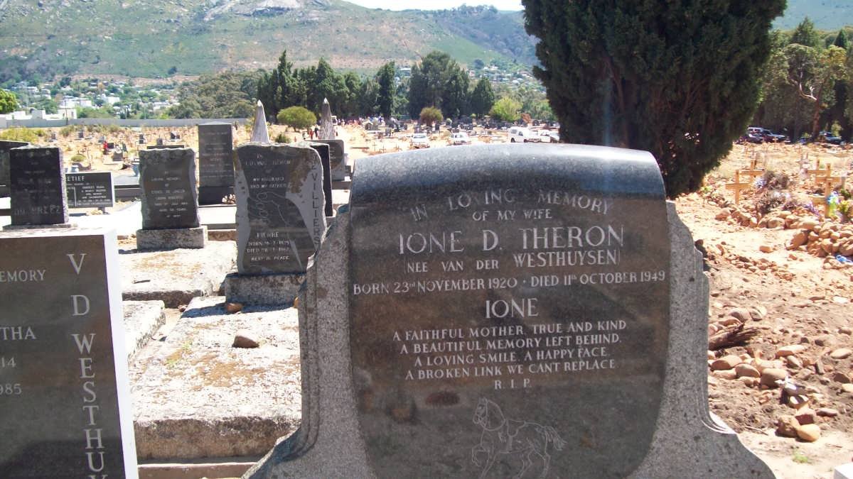 THERON Ione D. nee VAN DER WESTHUYSEN 1920-1949