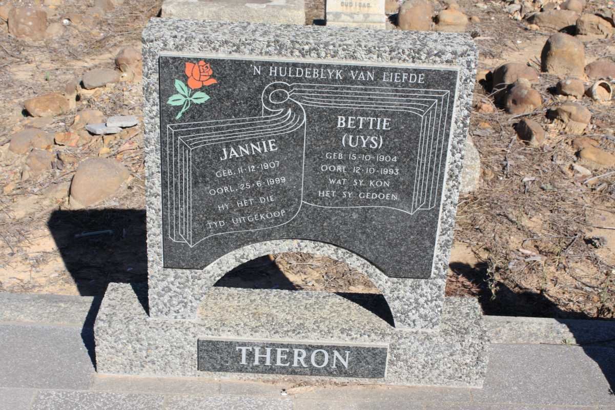 THERON Jannie 1907-1999 &amp; Bettie UYS 1904-1993