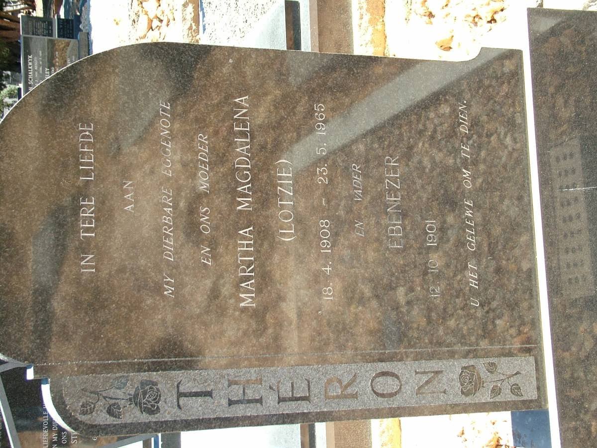 THÉRON Ebenezer 1901- &amp; Martha Magdalena 1908-1965