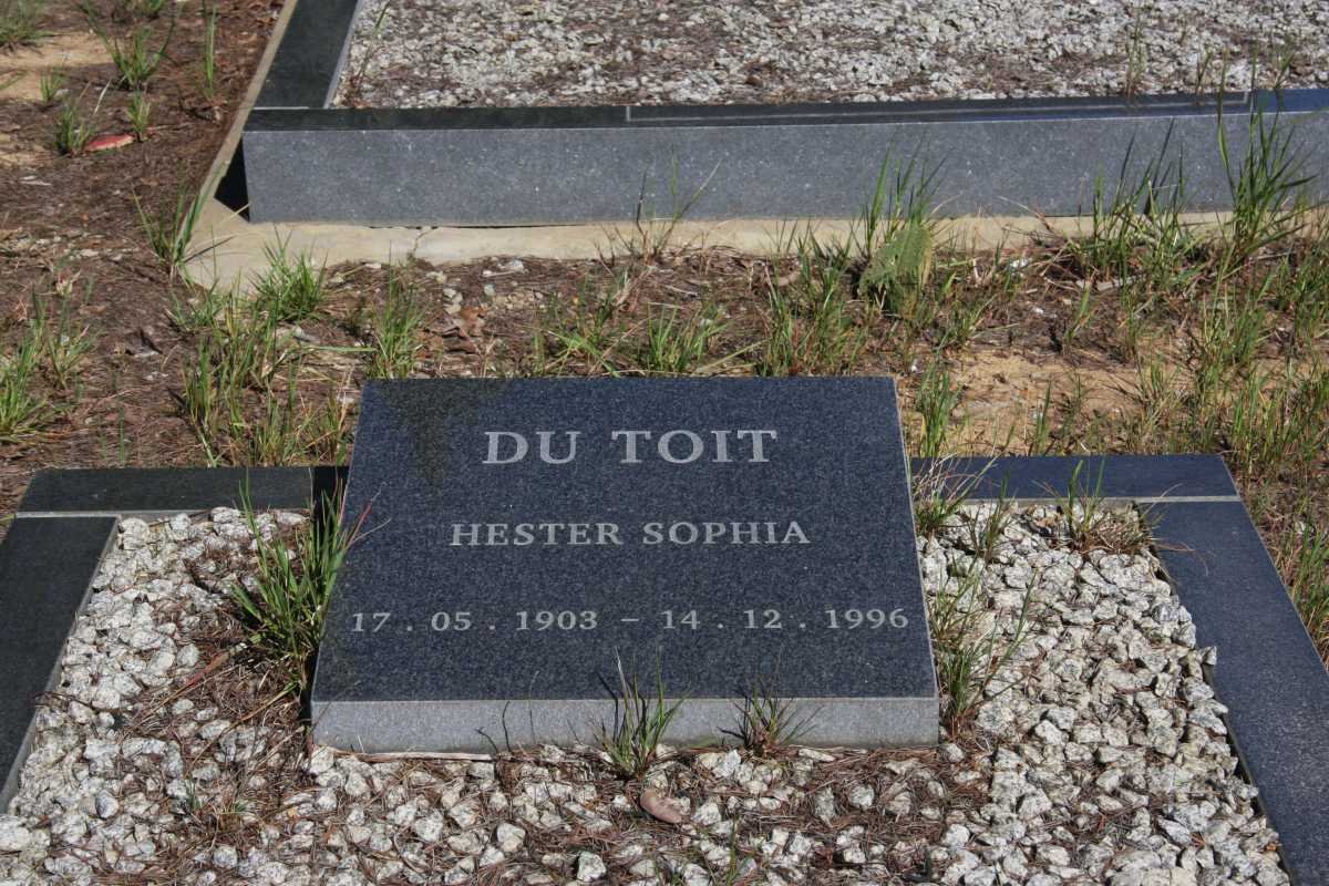 TOIT Hester Sophia, du 1903-1996
