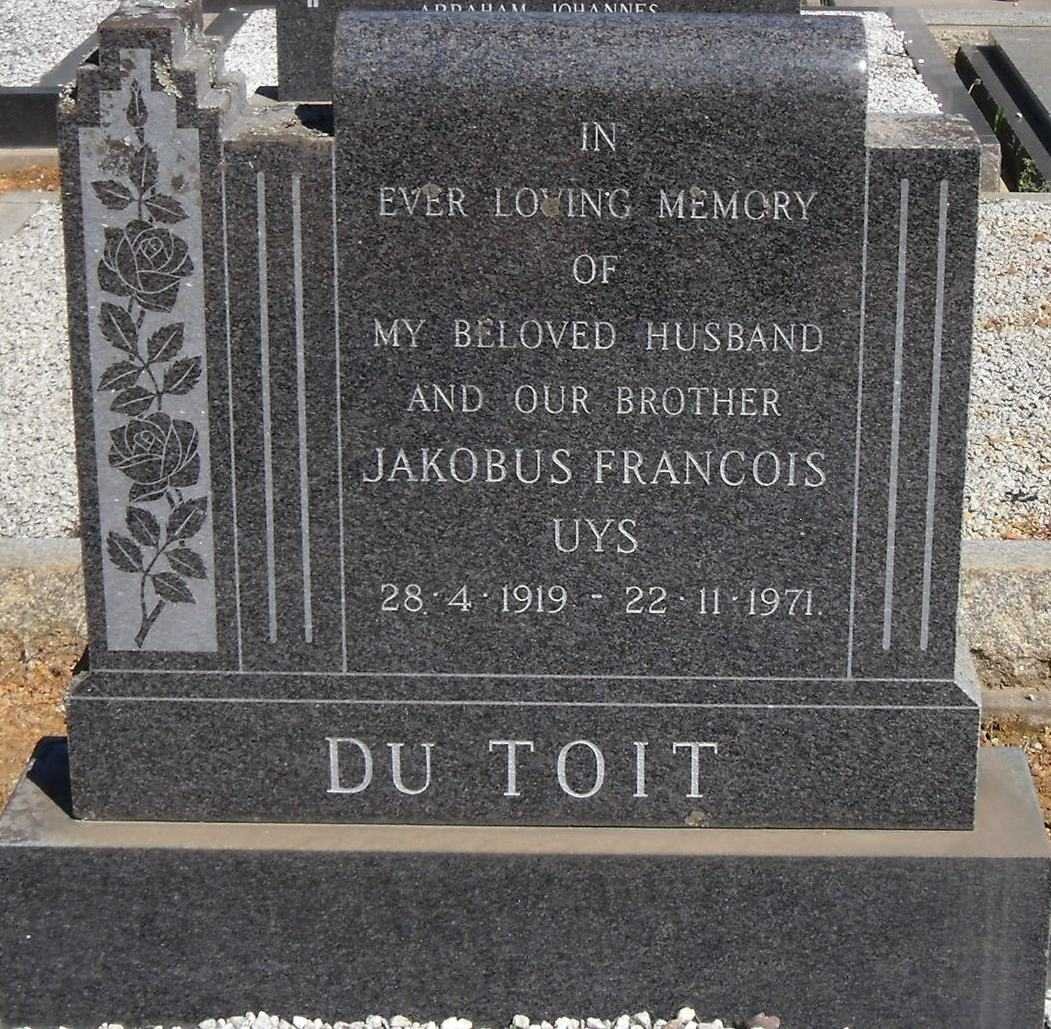 TOIT Jacobus Francois Uys, du 1919-1971