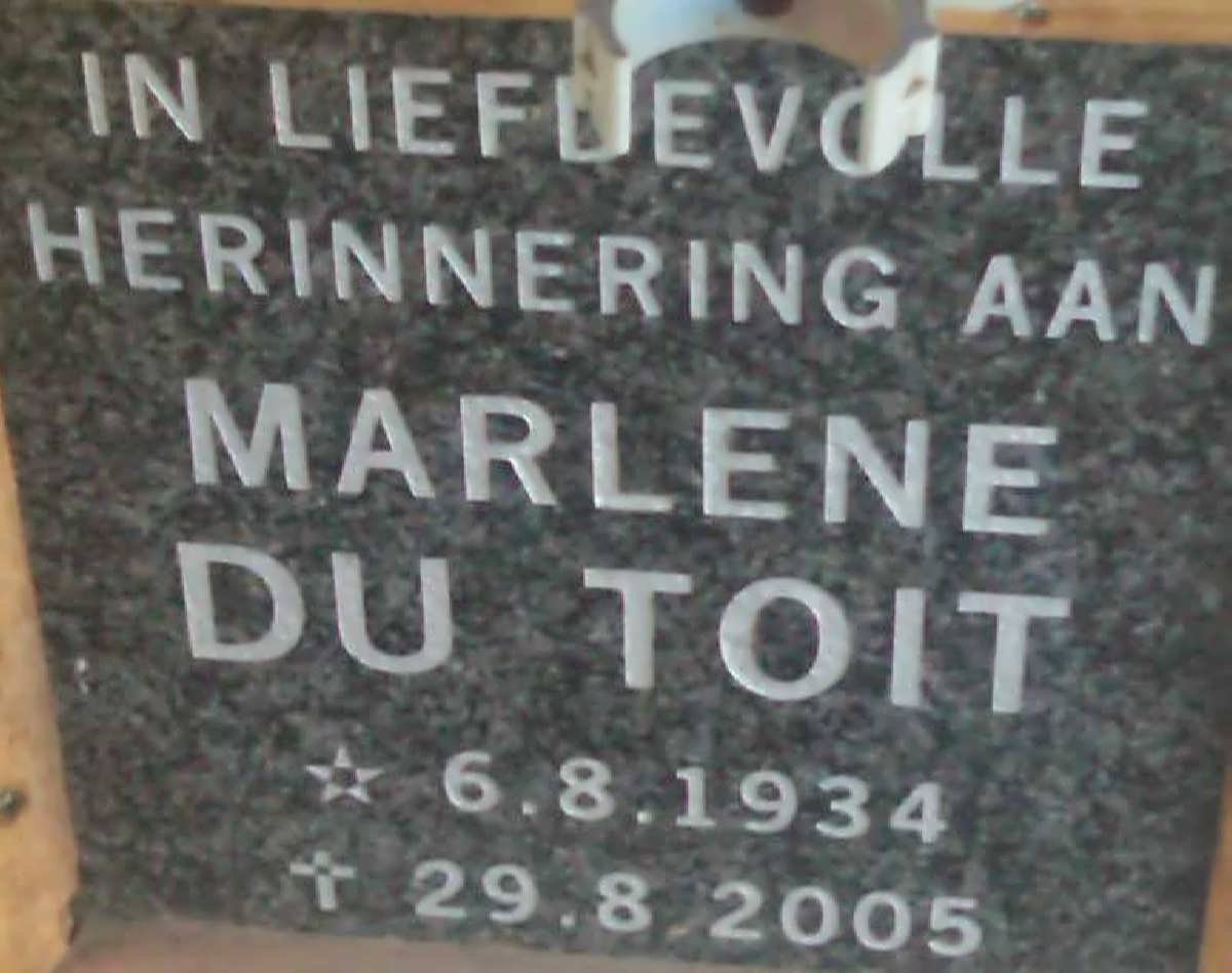 TOIT Marlene, du 1934-2005