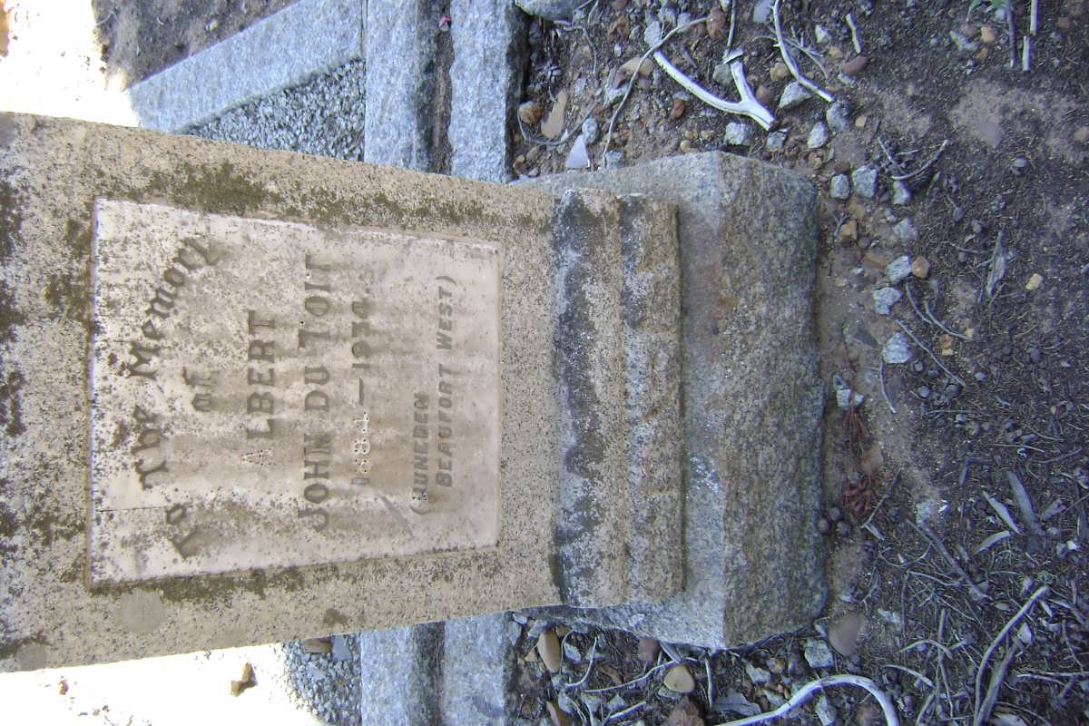 TOIT Albert John, du 1884-1934