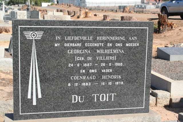 TOIT Coenraad Hendrik, du 1883-1978 &amp; Georgina Wilhelmina DE VILLIERS 1887-1968