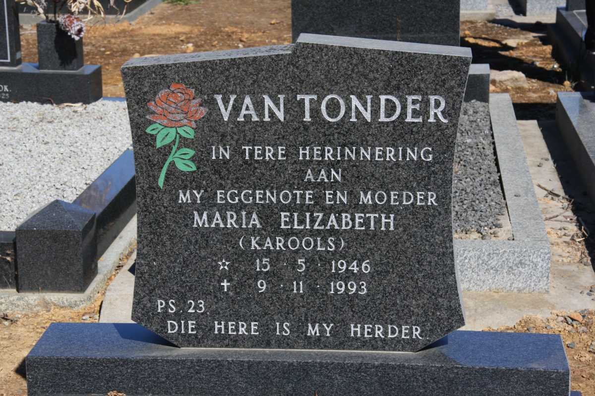 TONDER Maria Elizabeth, van 1946-1993