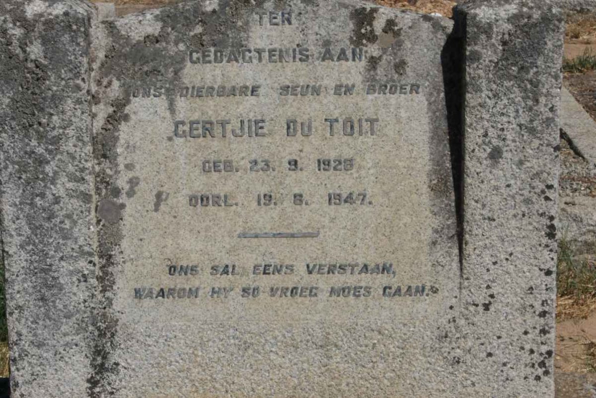 TOIT Gertjie, du 1928-1947