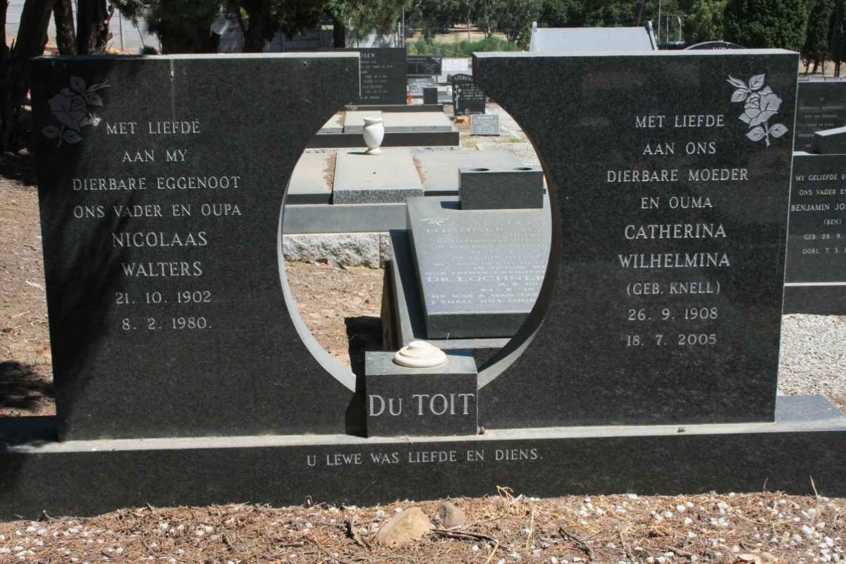 TOIT Nicolaas Walters, du 1902-1980 &amp; Catherina Wilhelmina KNELL 1908-2005