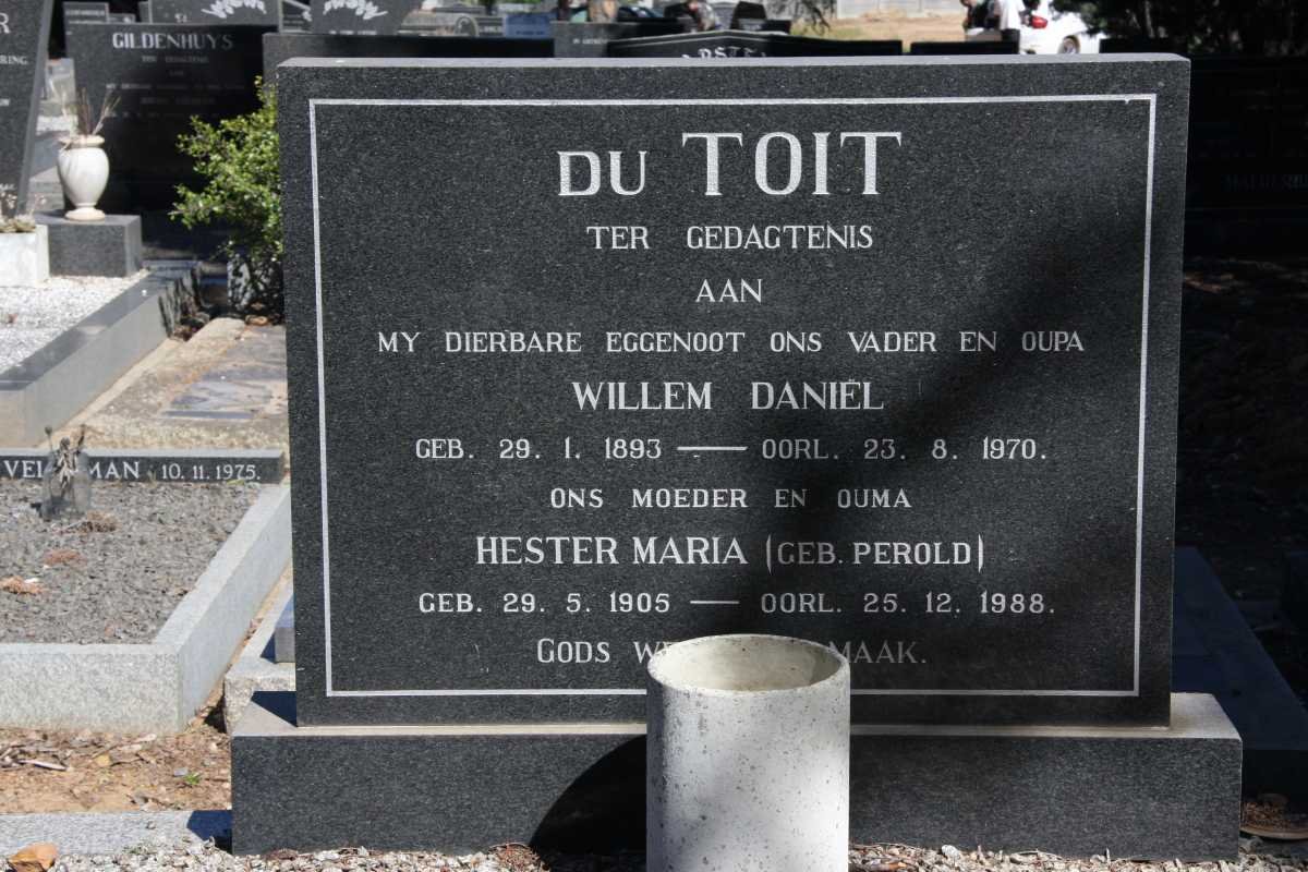 TOIT Willem Daniel, du 1893-1970 &amp; Hester Maria PEROLD 1905-1988
