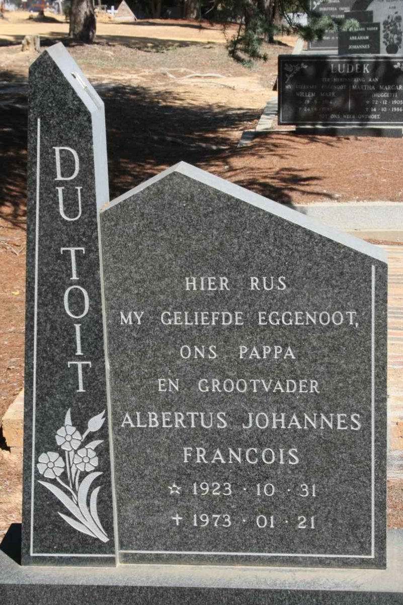 TOIT Albertus Johannes Francois, du 1923-1973
