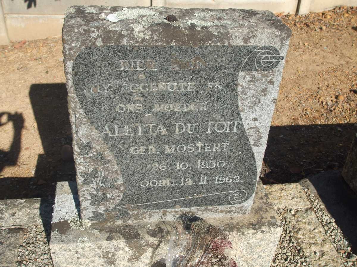 TOIT Aletta, du nee MOSTERT 1930-1962