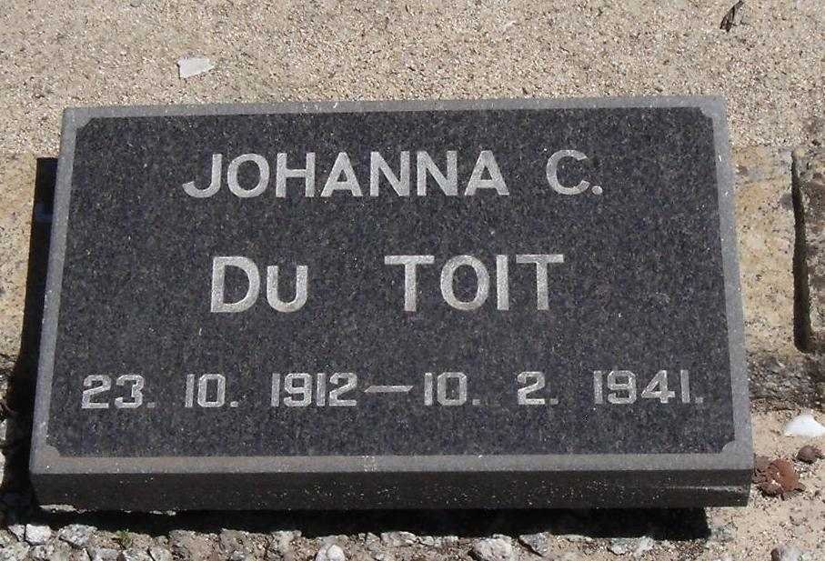 TOIT Johanna C., du 1912-1941