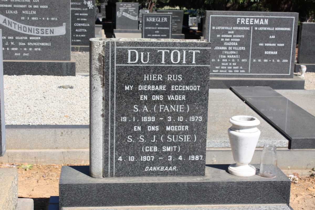 TOIT S.A., du 1899-1973 &amp; S.J.J. SMIT 1907-1987