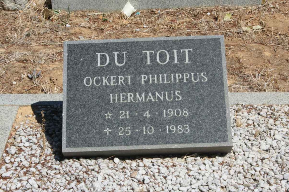 TOIT Ockert Philippus Hermanus, du 1908-1983