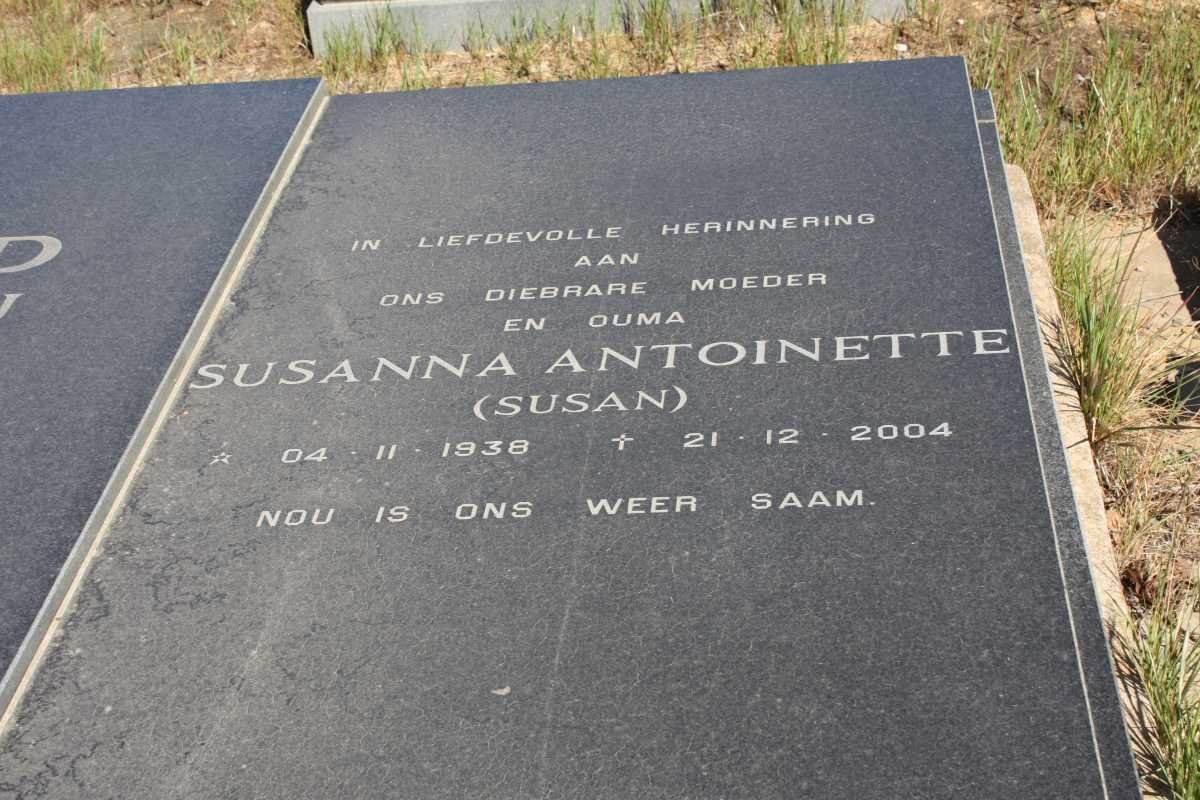 TOIT Rudolph Martinus, du 1927-1997 &amp; Susanna Antoinette 1938-2004