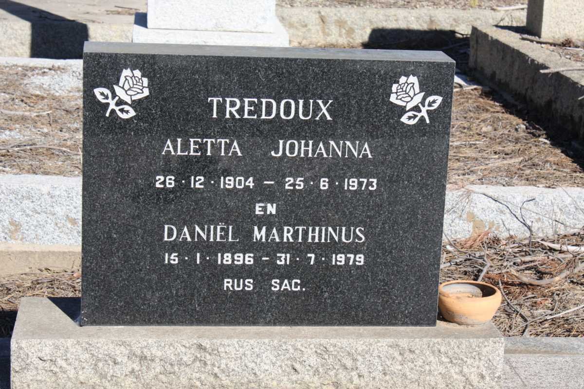 TREDOUX Daniël Marthinus 1896-1979 &amp; Aletta Johanna 1904-1973
