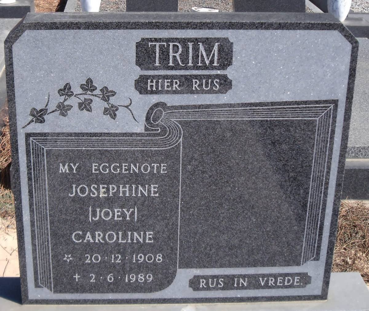 TRIM Josephine Caroline 1908-1989