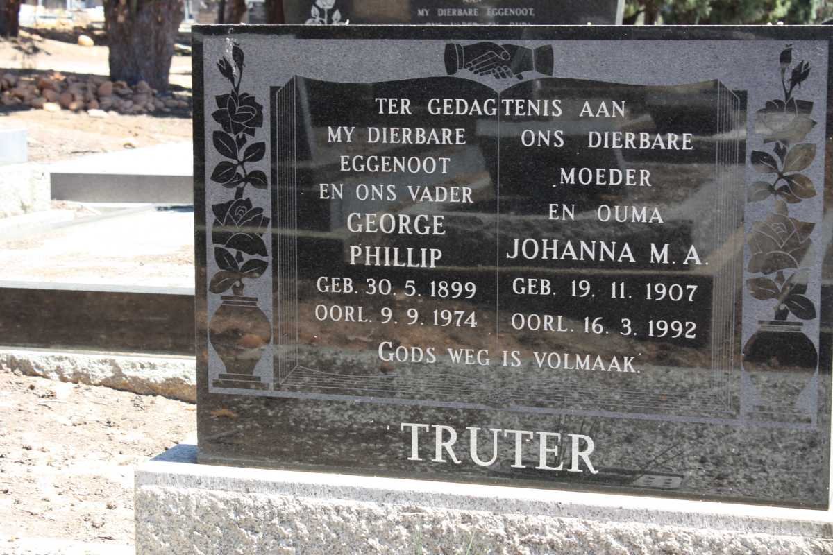 TRUTER George Phillip 1899-1974 &amp; Johanna M.A. 1907-1992